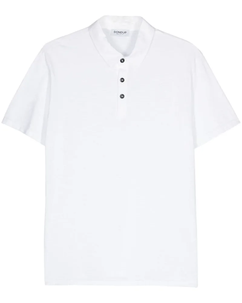 Dondup Poloshirt mit Slub-Struktur - Weiß Weiß