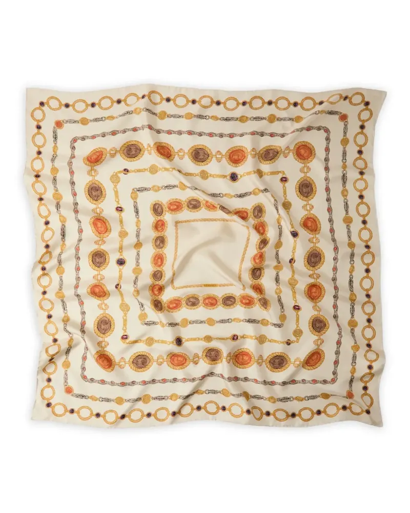 Versace Seidentwill-Schal mit Print 90cm - Nude Nude