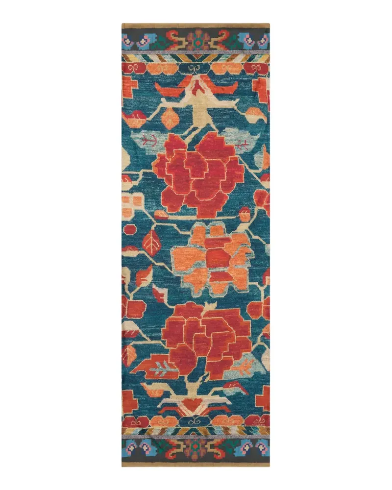 Pierre-Louis Mascia Aloewon Schal aus Seidengemisch mit Blumenprint - Blau Blau