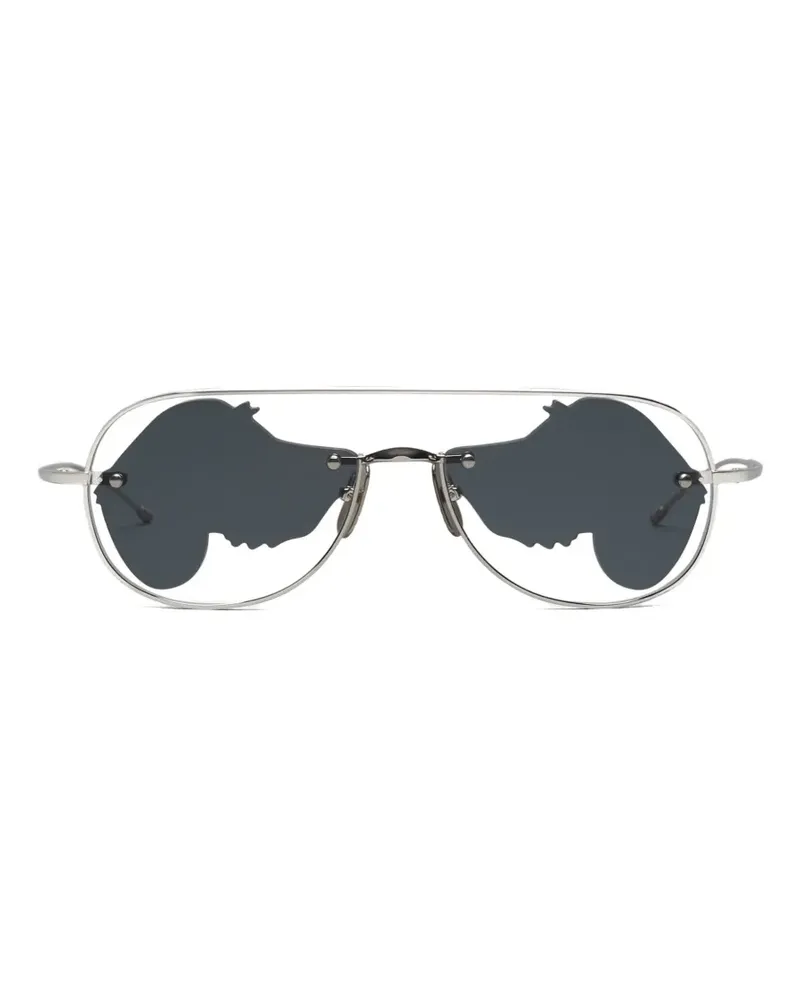 Thom Browne shaped-lenses pilot sunglasses - Silber Silber