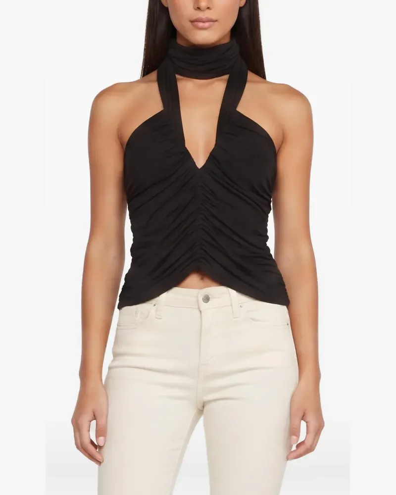 Magda Butrym Asymmetrische Bluse mit Raffungen - Schwarz Schwarz