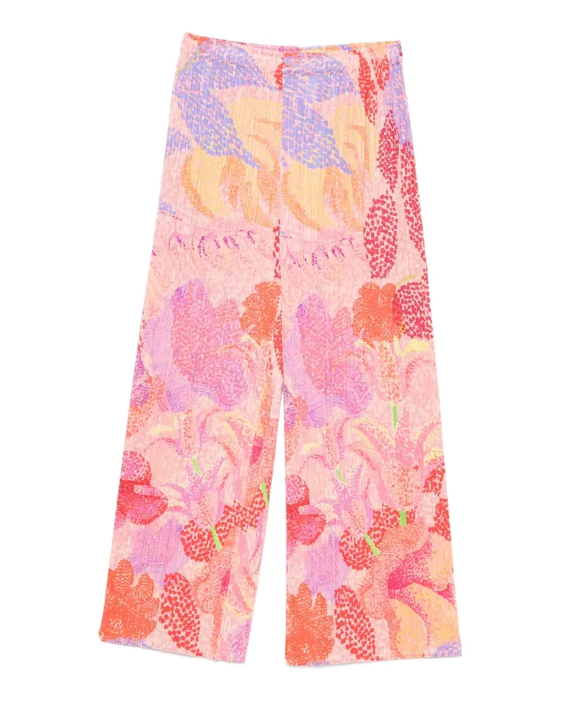 Issey Miyake abstract-print pleated trousers - Rosa Rosa