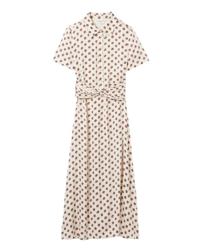 Claudie Pierlot floral knotted midi dress - Nude Nude