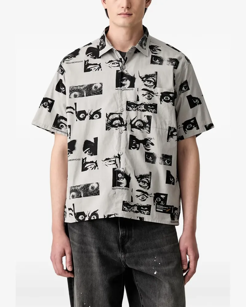 Neighborhood Hemd mit grafischem Print - Grau Grau