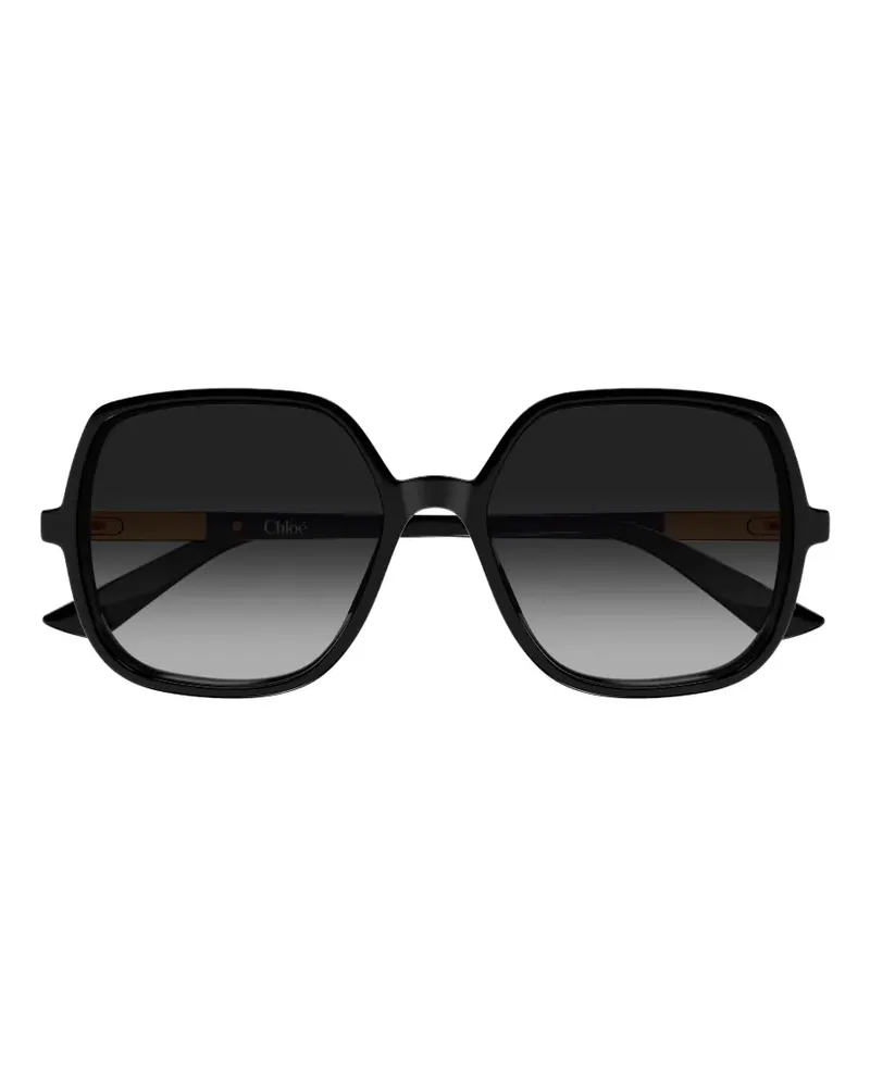 Chloé oversized geometric-frame sunglasses - Schwarz Schwarz