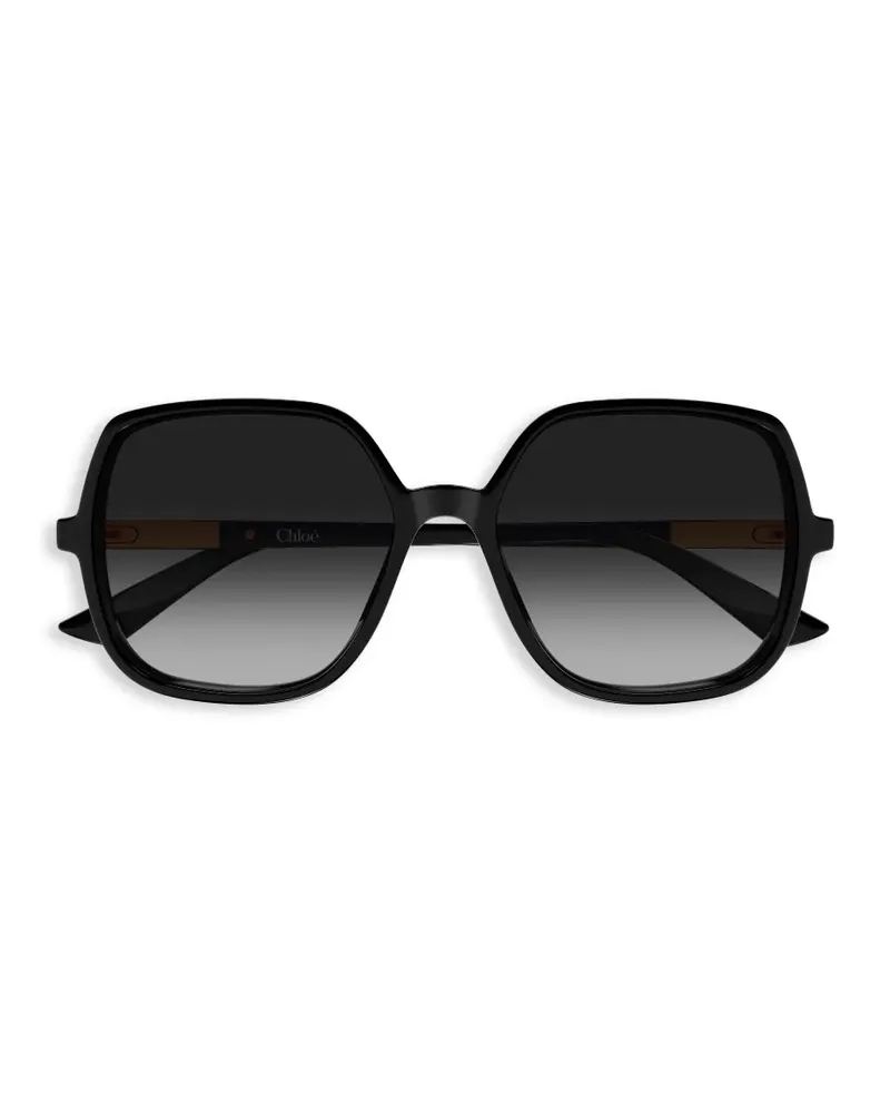 Chloé oversized geometric-frame sunglasses - Schwarz Schwarz