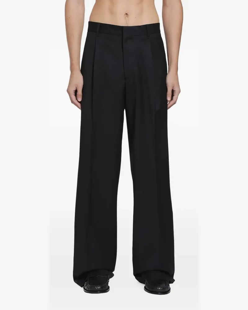 LARDINI pleated wide-leg trousers - Schwarz Schwarz