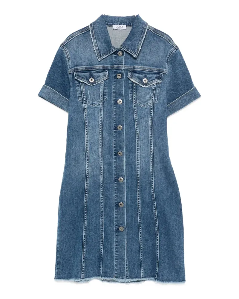 Liu Jo frayed denim midi dress - Blau Blau