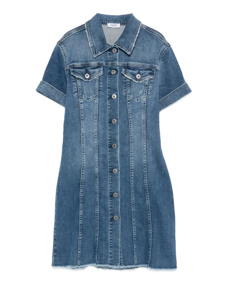 Liu Jo frayed denim midi dress - Blau Blau