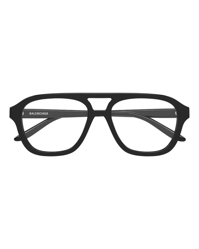 Balenciaga Klassische Pilotenbrille - Schwarz Schwarz