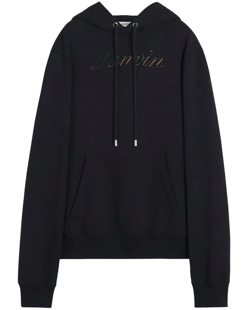 Lanvin Hoodie mit Logo-Stickerei - Schwarz Schwarz