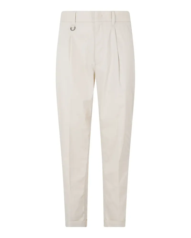 Paolo Pecora Milano pleated-detail turn-up trousers - Nude Nude