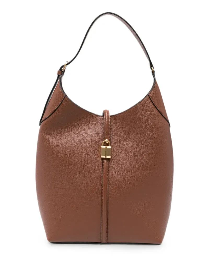 DeMELLIER large Siena leather shoulder bag - Braun Braun