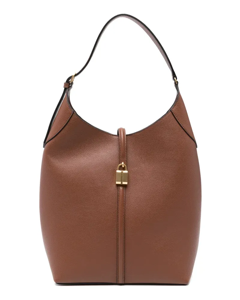 DeMELLIER large Siena leather shoulder bag - Braun Braun