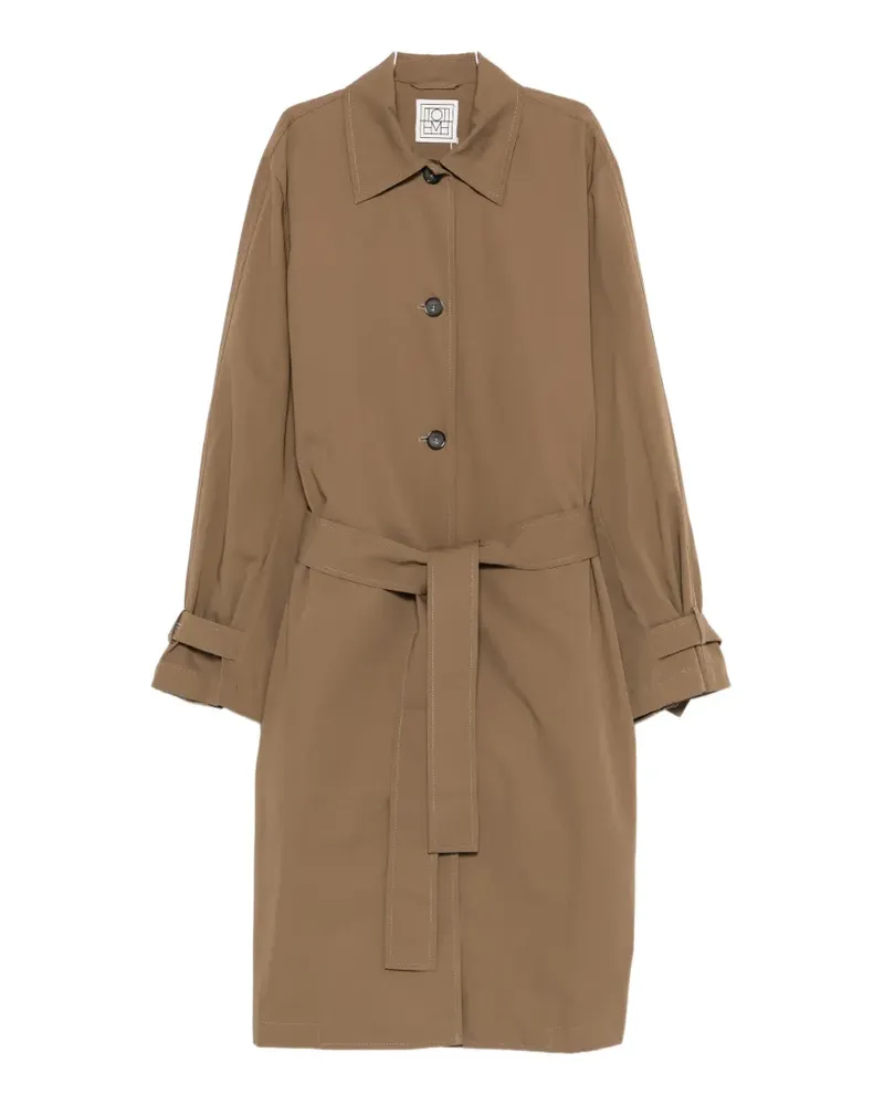 Totême belted button-fastening coat - Braun Braun