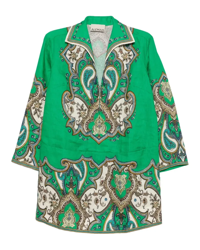 ALEMAIS Porter Minikleid mit Paisley-Print - Grün Grün