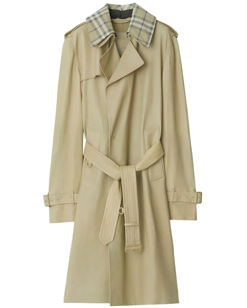 Burberry Leder-Trenchcoat mit abnehmbarem Kragen - Nude Nude