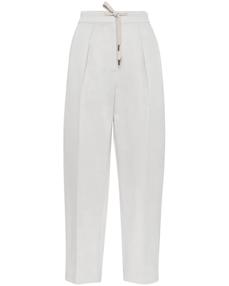 Brunello Cucinelli Gabardine-Hose mit geradem Bein - Nude Nude