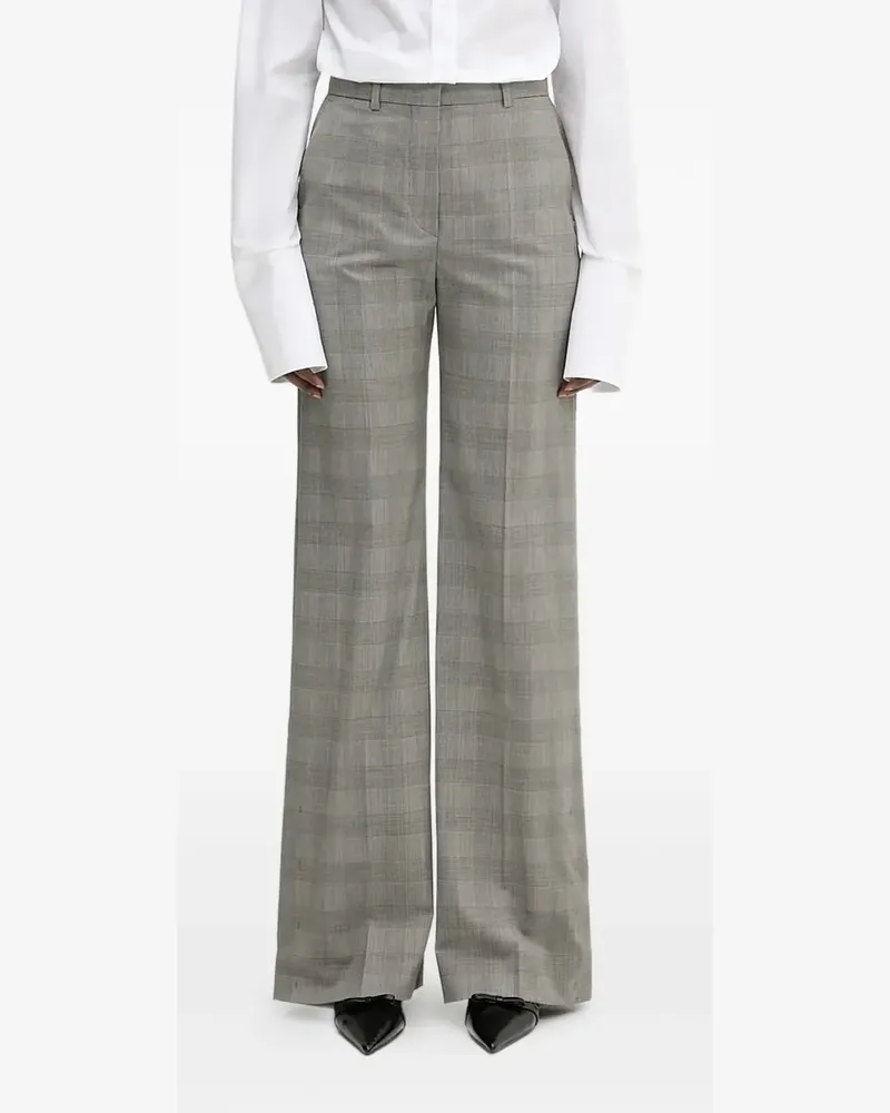 SPORTMAX Karierte Hose mit seitlichen Knöpfen - Grau Grau