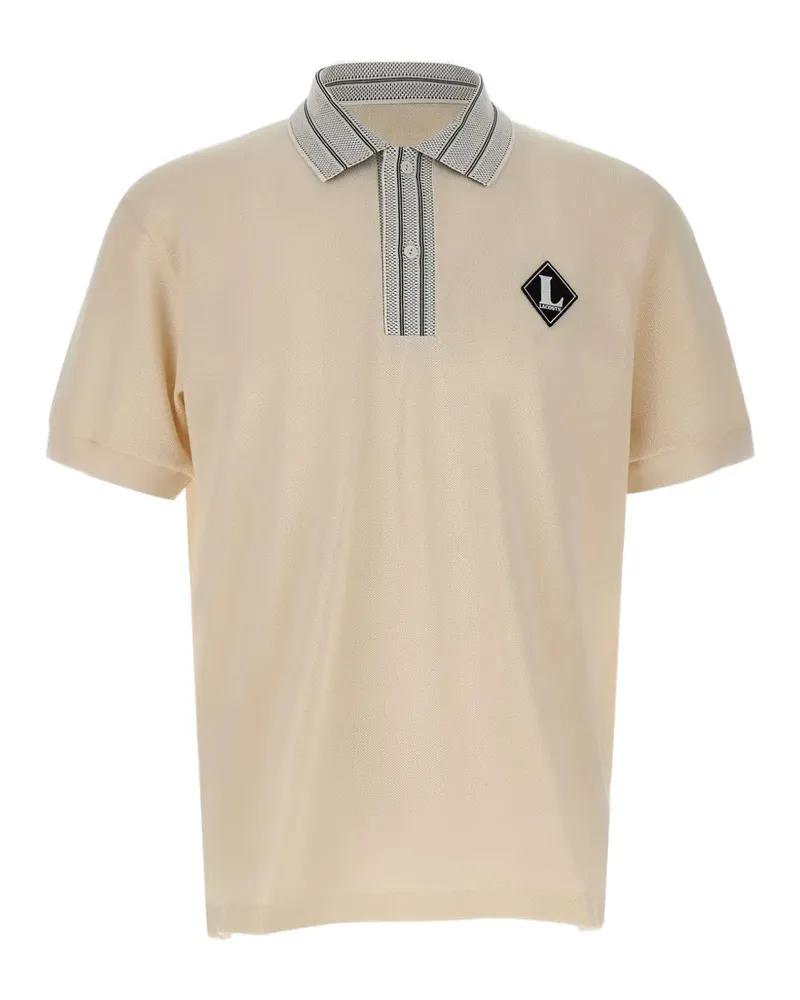 Lacoste logo-crest piqué polo shirt - Nude Nude
