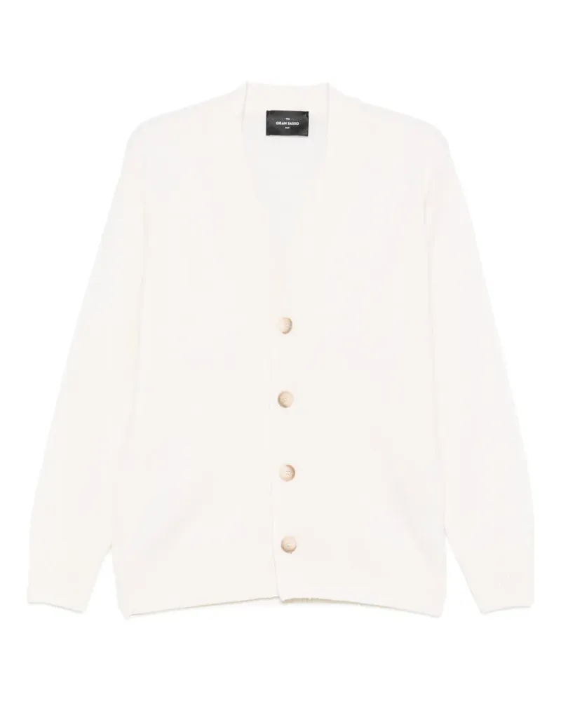 Gran Sasso Cardigan mit V-Ausschnitt - Weiß Weiß
