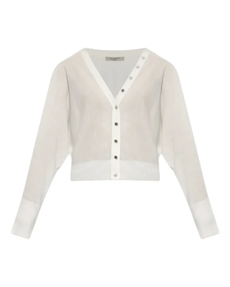 AllSaints Cardigan mit V-Ausschnitt - Weiß Weiß