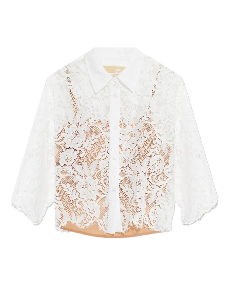 Michael Kors Geknöpftes Hemd aus Spitze - Weiß Weiß