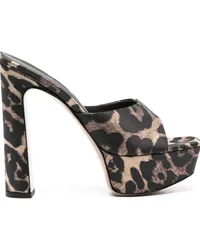 Le Silla Resort Mules mit Leoparden-Print 140mm Nude