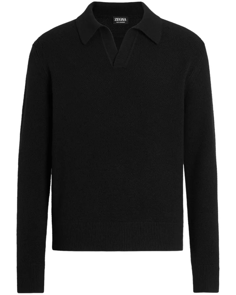 Ermenegildo Zegna Oasi Poloshirt aus Kaschmir - Schwarz Schwarz