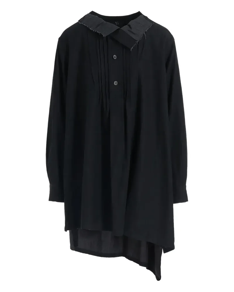 Yohji Yamamoto Asymmetrische Bluse mit Knopfleiste - Schwarz Schwarz