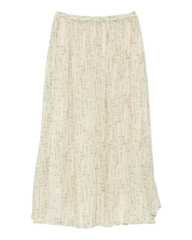 MAX&MOI printed crinkled mid skirt - Nude Nude