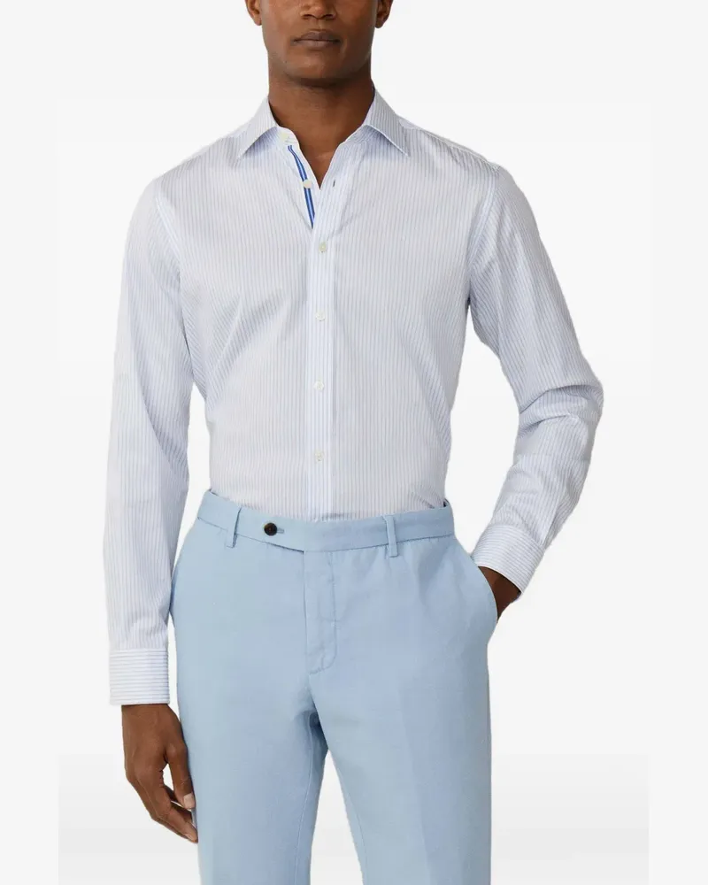 Hackett Gestreiftes Hemd - Blau Blau