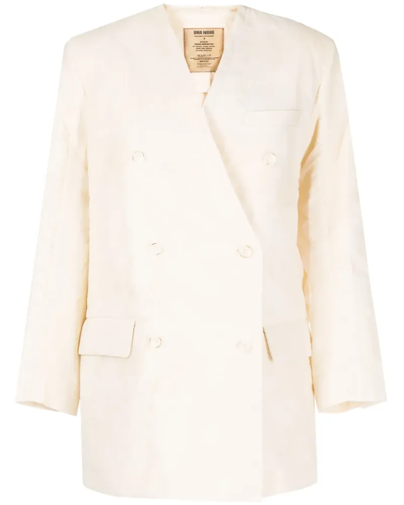 Uma Wang Doppelreihiger Blazer - Weiß Weiß