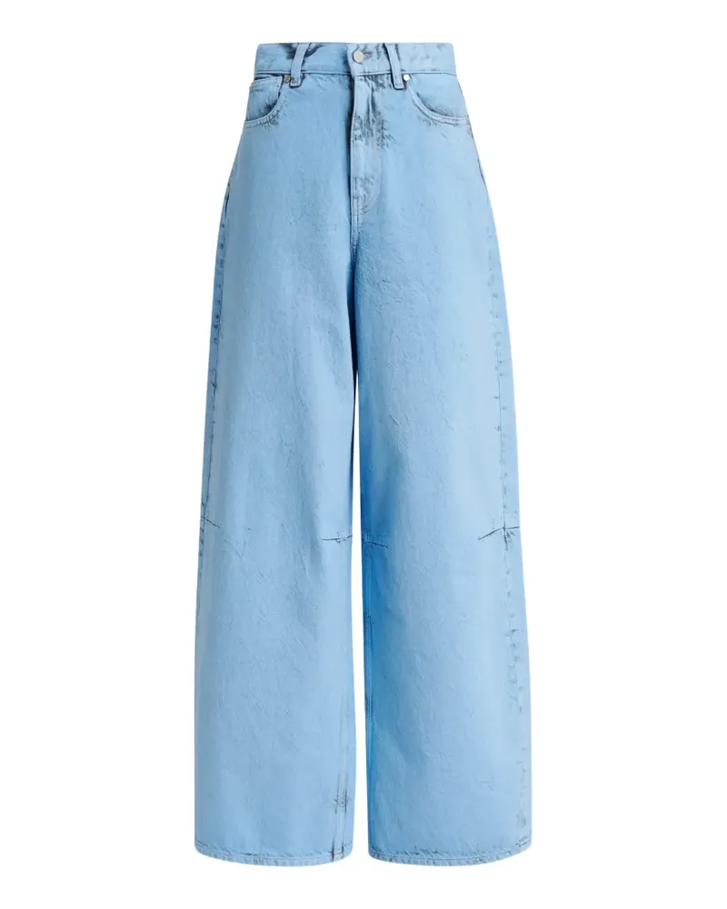 Essentiel Wide-Leg-Jeans mit Dirty-Effekt - Blau Blau