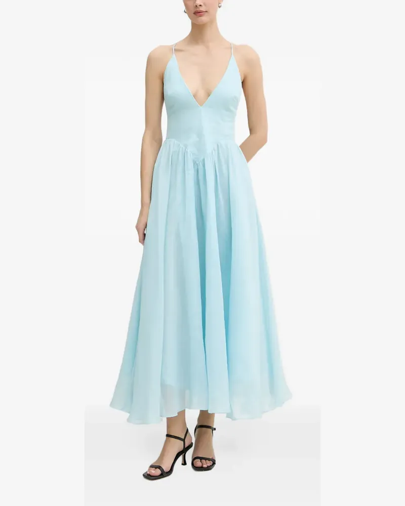 Bardot Ausgestelltes Arletha Maxikleid mit Schleifenverschluss - Blau Blau