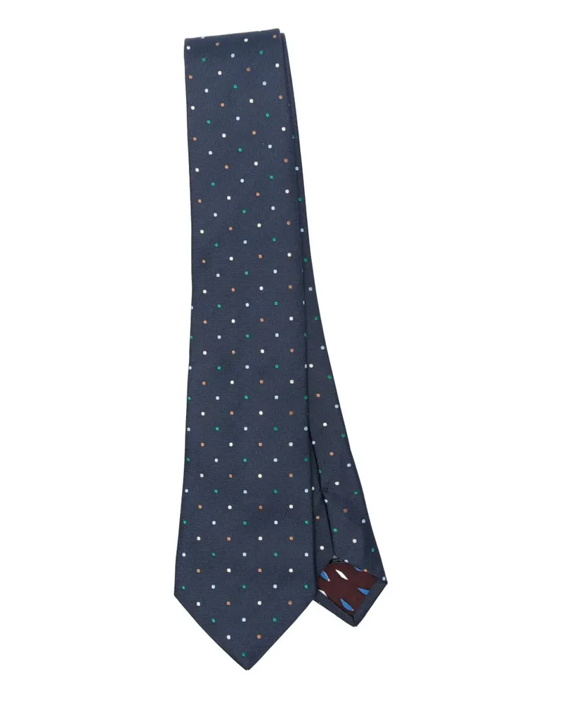 Paul Smith Seidenkrawatte mit Polka Dots - Blau Blau
