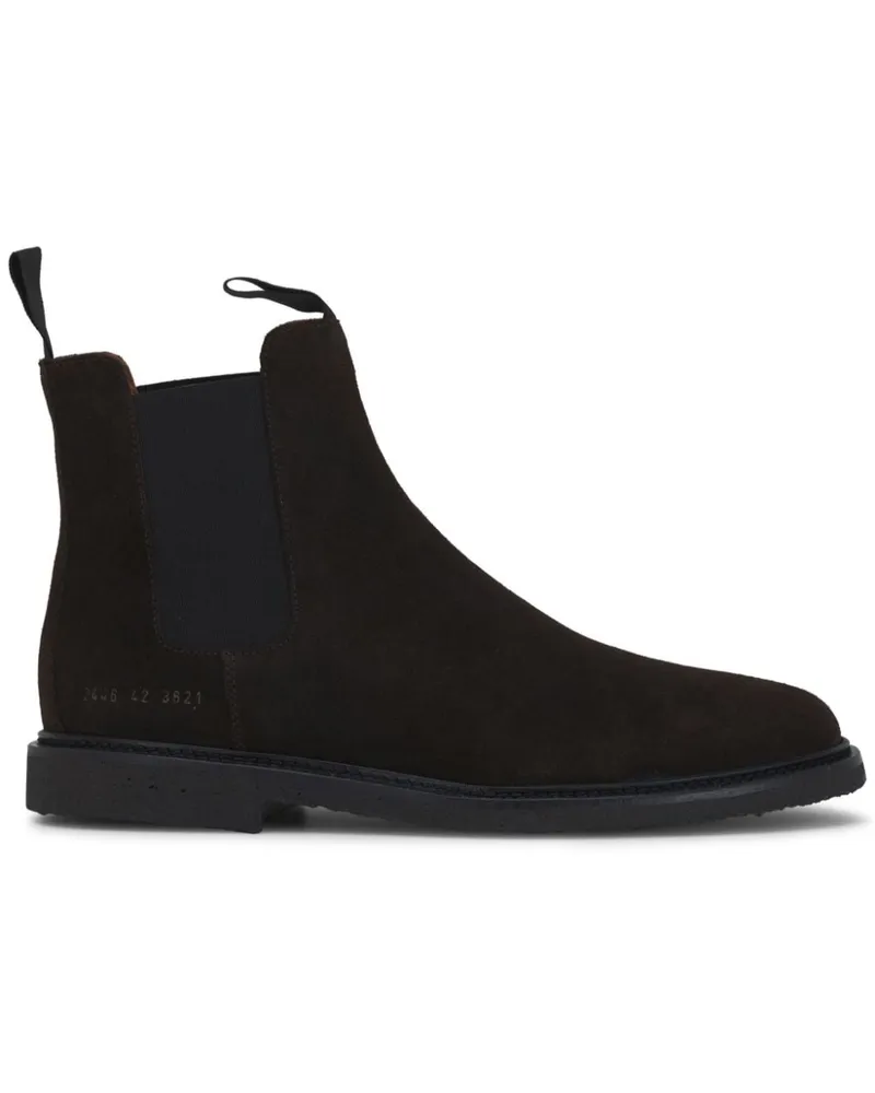 Common Projects Knöchelhohe Wildlederstiefel Braun