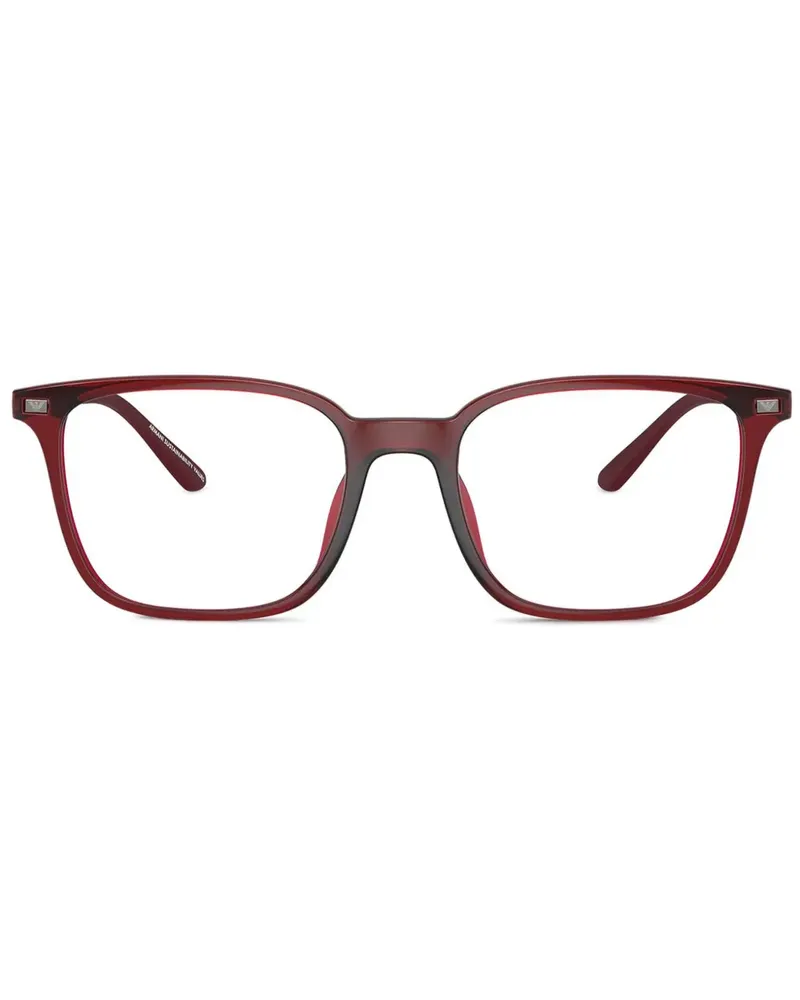 Emporio Armani Brille mit eckigem Gestell - Rot Rot