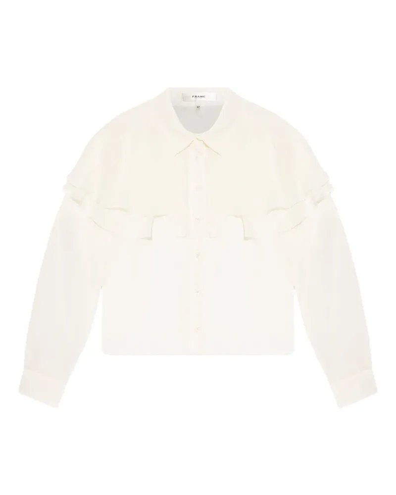 Frame Denim ruffled long-sleeve shirt - Nude Nude