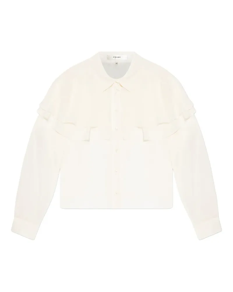 Frame Denim ruffled long-sleeve shirt - Nude Nude