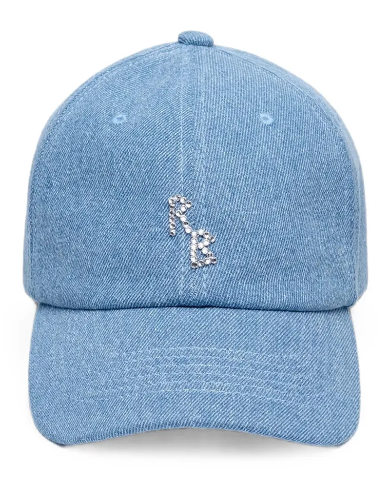 RUSLAN BAGINSKIY crystal-embroidered denim baseball cap - Blau Blau