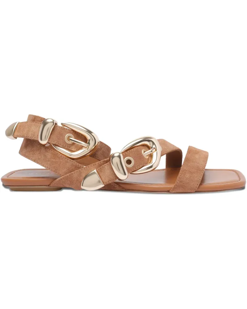 Stuart Weitzman Flache Sandalen aus Wildleder - Braun Braun