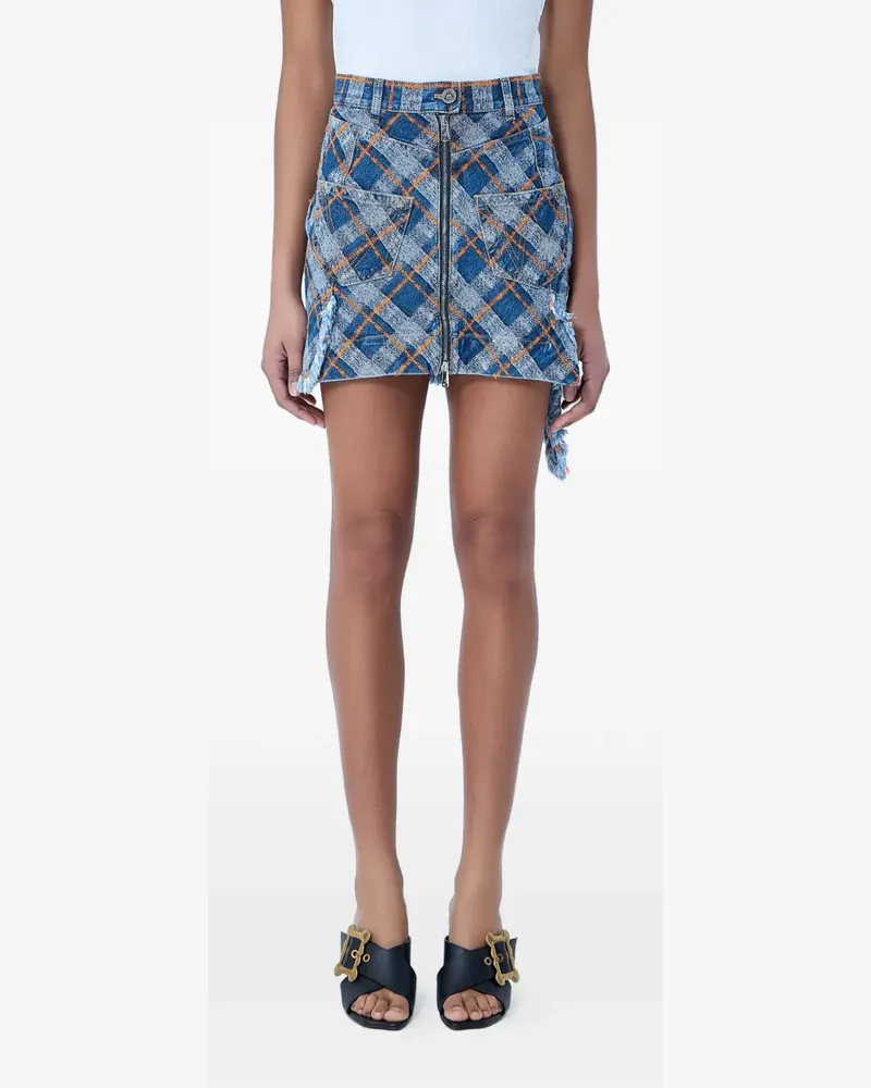 Vivienne Westwood frayed zip skirt - Blau Blau