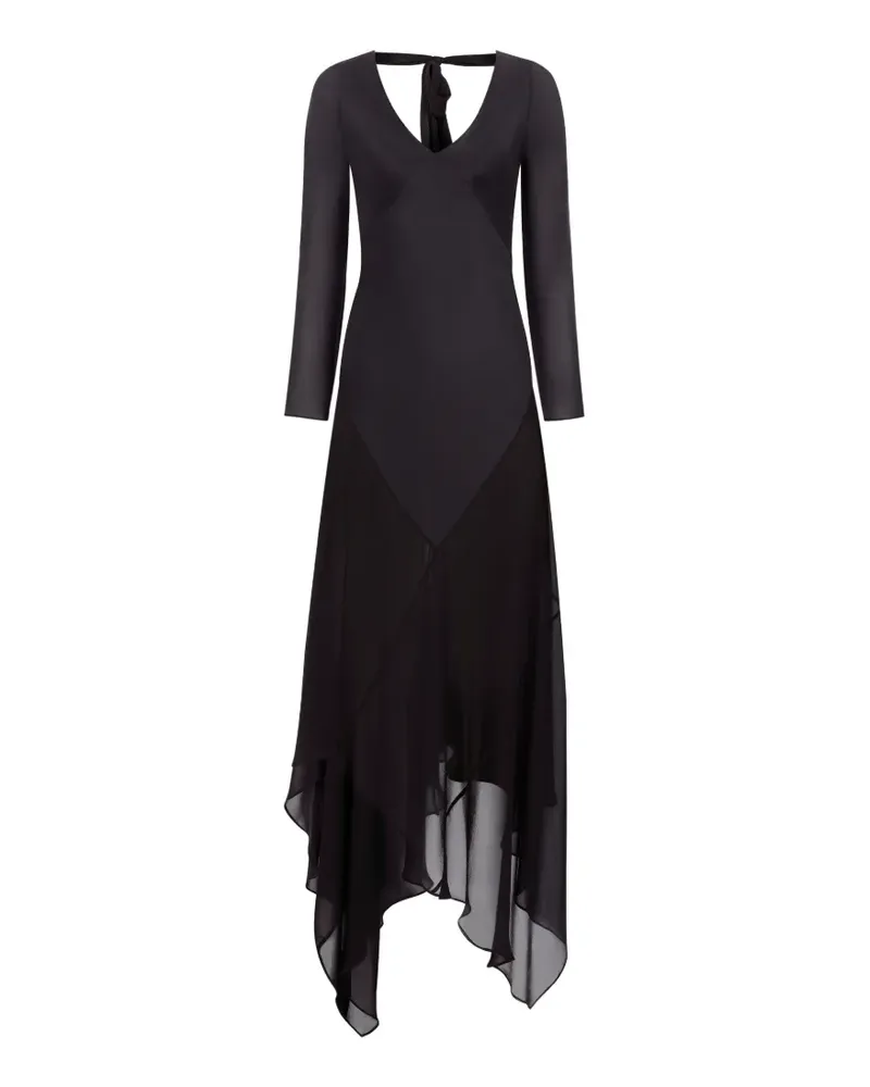 Nina Ricci Asymmetrisches Maxikleid - Schwarz Schwarz