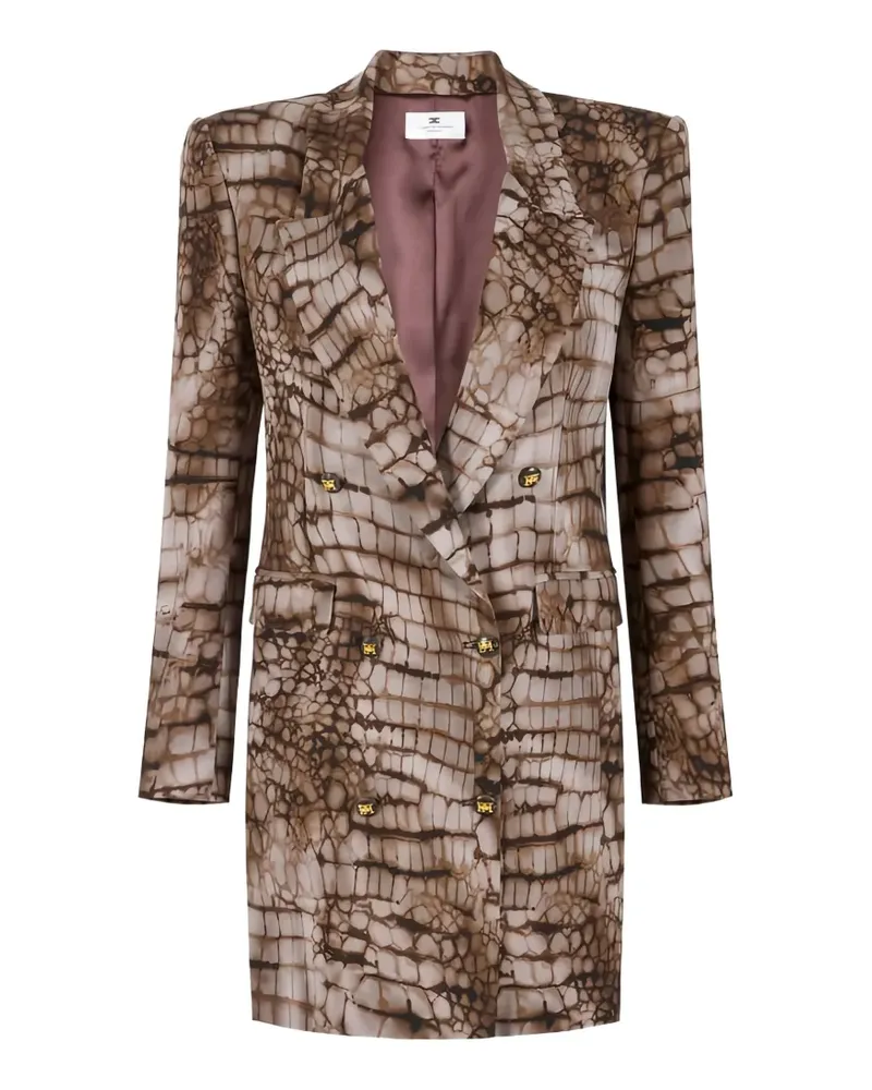 Elisabetta Franchi double-breasted alligator-print mini dress - Braun Braun