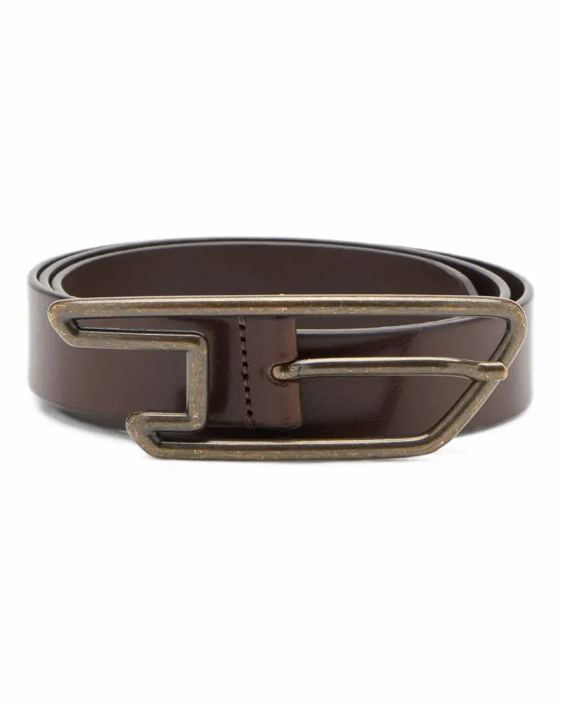 Diesel Ledergürtel mit D-Logo-Schnalle 3cm - Braun Braun