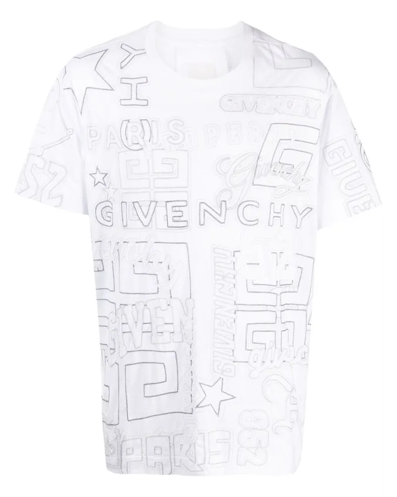 Givenchy Besticktes T-Shirt - Weiß Weiß
