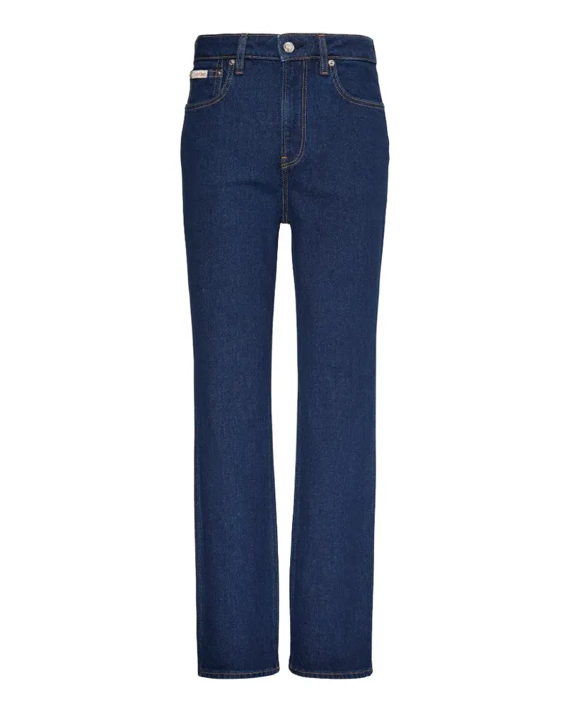 Calvin Klein logo-patch straight-leg jeans - Blau Blau