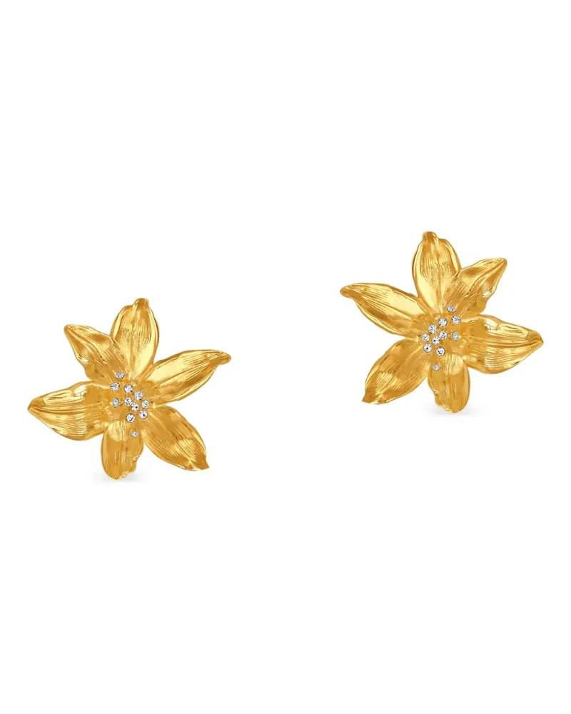 Oscar de la Renta Lily Ohrringe mit Kristallen - Gold Gold