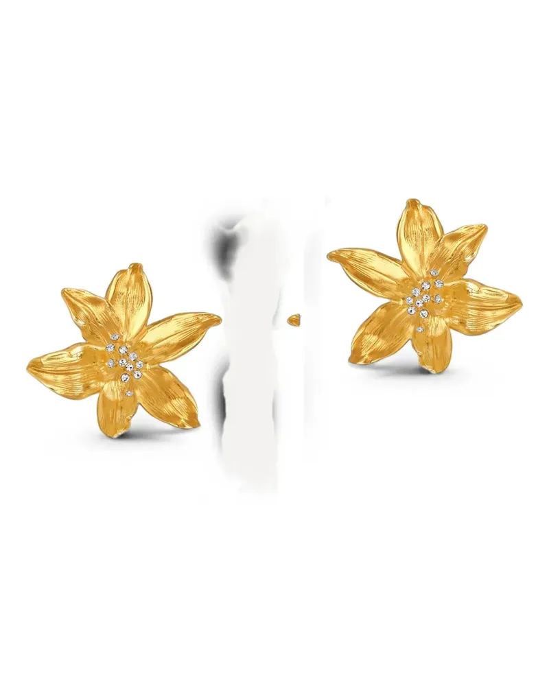 Oscar de la Renta Lily Ohrringe mit Kristallen - Gold Gold